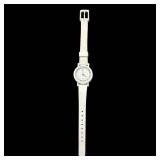White Quartz Watch - Grid Dial, Ivory/Cream Strap, Japan Movement