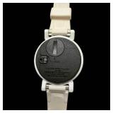 White Quartz Watch - Grid Dial, Ivory/Cream Strap, Japan Movement