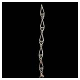 Sterling Silver & 18K Gold Bracelet with Green Stones - 7 in