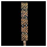 Delilah 7-Inch Mosaic Square Bracelet with Orange Dots on Navy