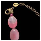 Pink & Turquoise Bead Necklace - 20 in Length, Mixed Gemstones, Statement Jewelry