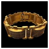 Bracelet - Gold-Tone Engraved Link, 6 Inches