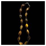 Tiger Eye Leaf Bead Necklace - 18 in