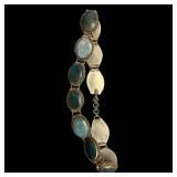 Belt 22-Inch - Vintage Turquoise Oval Stone Gold-Tone Links