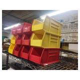 Set of 9 Plastic Storage Bins with Removable Clear Lids