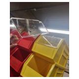 Set of 9 Plastic Storage Bins with Removable Clear Lids