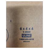 Stack of Uline 6x4x4 Corrugated Shipping Boxes S-4060