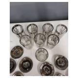 Set of 8 Silver Overlay Highball Glasses with 8 Silver Roman Motif Coasters
