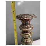Pair of Ornate Silverplate Candlesticks, 13.5 Inch Tall