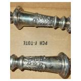 Pair of Ornate Silverplate Candlesticks, 13.5 Inch Tall
