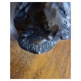 Bronze Elk Sculpture by Moreland on Wood Base