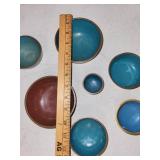 Set of 7 Vintage Cloisonne Enamel Bowls with Floral Designs