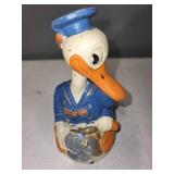 Vintage Donald Duck Type Sailor Coin Bank Cast Iron 6 Inch Figurine