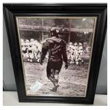 Framed Y.A. Tittle Autographed Photo with Leaf COA New York Giants HOF 