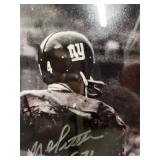 Framed Y.A. Tittle Autographed Photo with Leaf COA New York Giants HOF 