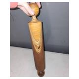 Vintage Wooden Rolling Pin with Unique Grain Pattern