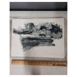 Pair of James D. Cota Collograph Prints Julia and Kristin Signed 1994