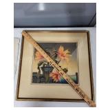 Framed Floral Flowering Cactus Signed in pencil 