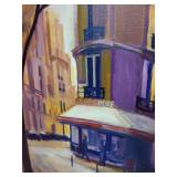 Set of 2 Original Canvas Paintings Featuring Parisian Night Scenes