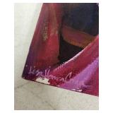 Set of 3 Signed Lisa Vorce-Cage Parisian Scene and Portrait Canvas Paintings