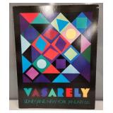Vasarely Exhibition Poster Sidney Janis January 1966 Mounted