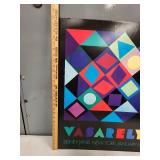 Vasarely Exhibition Poster Sidney Janis January 1966 Mounted