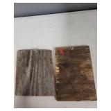 Pair of Folk Art Hand-Painted Poodle Plaques on Wood