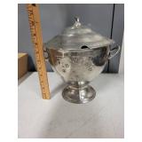 Antique Arts and Crafts WMF Silver Plated Covered Sugar Bowl with Handles