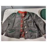 Wiener Werkstatte Girls Wool Outfit with Jacket, Skirt, and Hat, Size 60