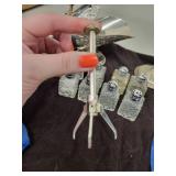 Vintage Sterling Silver Empire Candlesticks and Silver Plated Tableware Set