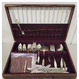 Stainless Steel Flatware Set with Case and Polishing Cloths