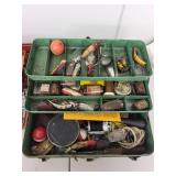Lot of 2 Vintage Tackle Boxes with Fishing Lures and Accessories