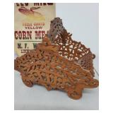 Vintage Kitchenware Collection with Texas Ware Bowl, Fire-King Cup, Glass Jar, and Feed Mill Sack