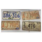 Vintage Minnesota and Iowa License Plates Collection 1967-1977