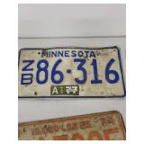 Vintage Minnesota and Iowa License Plates Collection 1967-1977