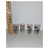 Pair of G.M. Schmidt Decorative Toy Shotguns and 4 Pheasant Drinking Glasses