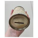 Vintage Comic Tin Bank with Assorted US Pennies