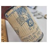 Vintage Comic Tin Bank with Assorted US Pennies