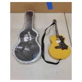 Elvis Presley Guitar-Shaped Collectible Tin and Miniature Guitar Ornament