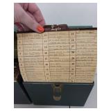 Collection of Vintage 45 RPM Records with Storage Cases and Index Cards
