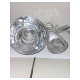 Set of 2 Glass Holiday Figurines Snowman and Angel