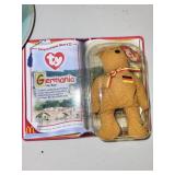 Decorative Collectibles Lot with TY Germania Bear and Porcelain Plate