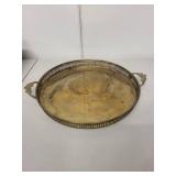 Set of 3 Vintage Metal Serving Trays with Ornate Designs