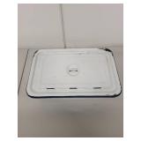 Vintage White Enamelware Loaf Pan with Lid