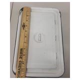 Vintage White Enamelware Loaf Pan with Lid