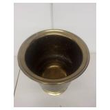 Vintage Brass Hammered Champagne Ice Bucket with Side Handles