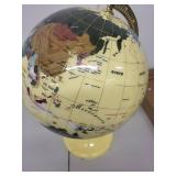 Vintage World Globe on Yellow Metal Stand