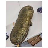 Large Vintage Handwoven Gathering Basket with Handle