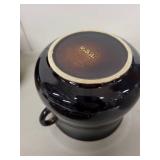 Set of 3 Vintage Stoneware Crocks and Divided Dish USA Pottery