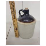 Western Stoneware Pottery Jug with Handle and Cork